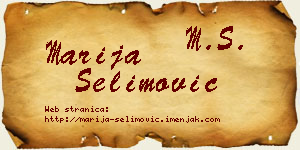 Marija Selimović vizit kartica